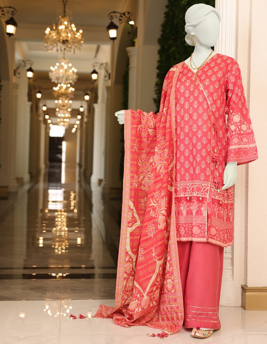 Coral Lawn Unstitched 3 Piece Dress | Jlawn-S-23-049 Yildiz