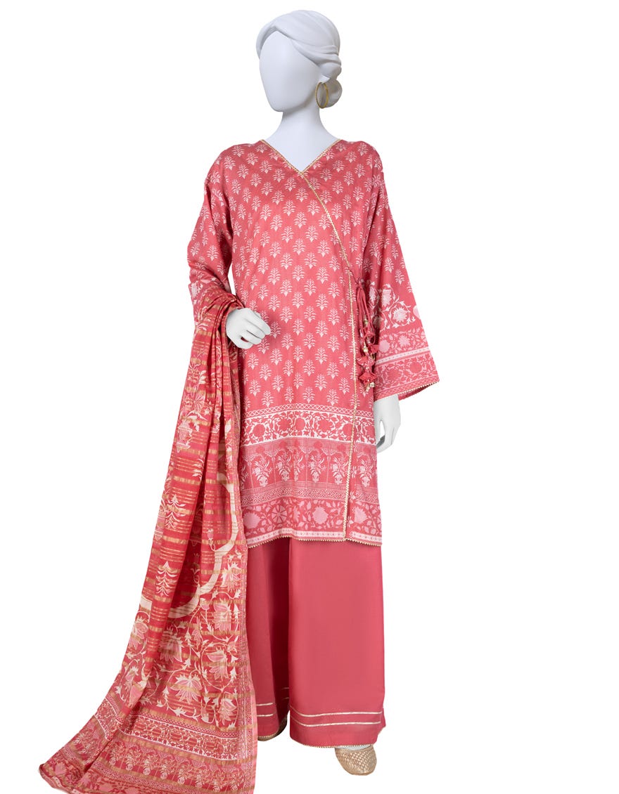 Coral Lawn 3 Piece Stitched Dress | Jlawn-S-23-049