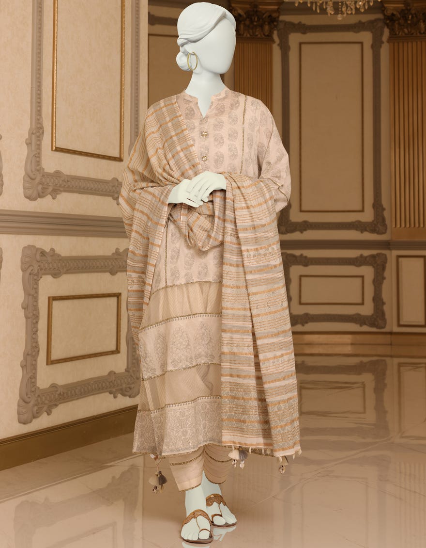 Beige Lawn Unstitched 3 Piece Dress | Jlawn-S-23-052 Phelan