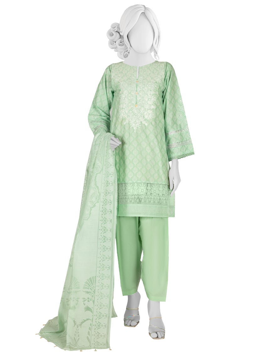 Green Lawn Unstitched 3 Piece Dress | Jlawn-S-23-055 Seamoss