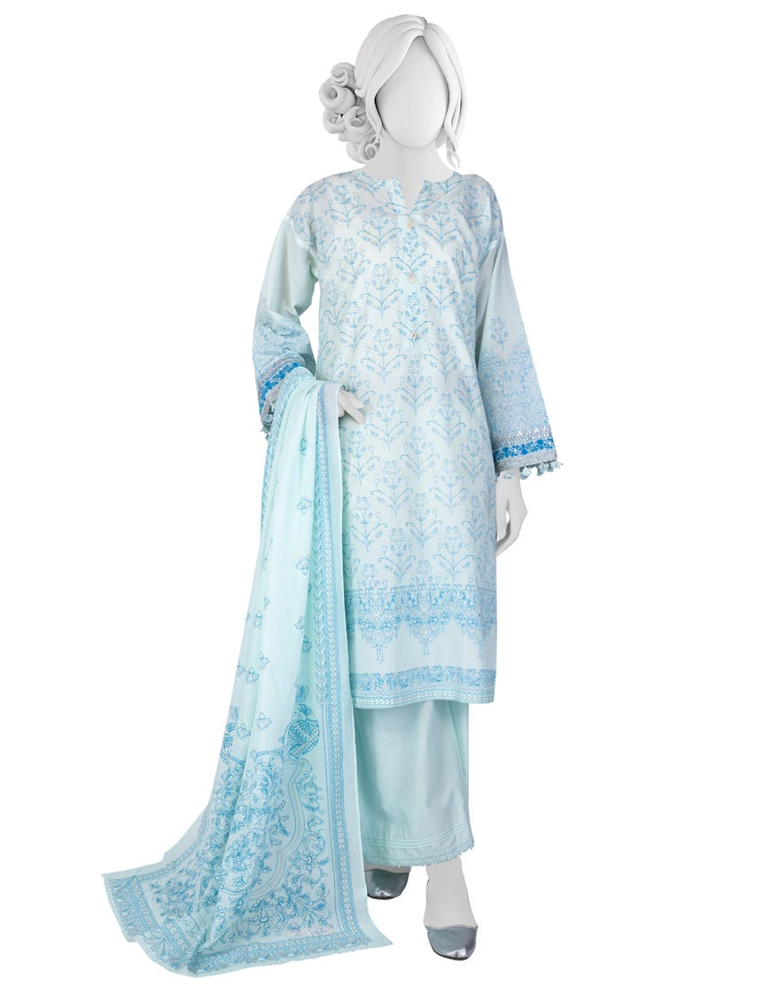 Sky Blue Lawn Unstitched 3 Piece Dress | Jlawn-S-23-059