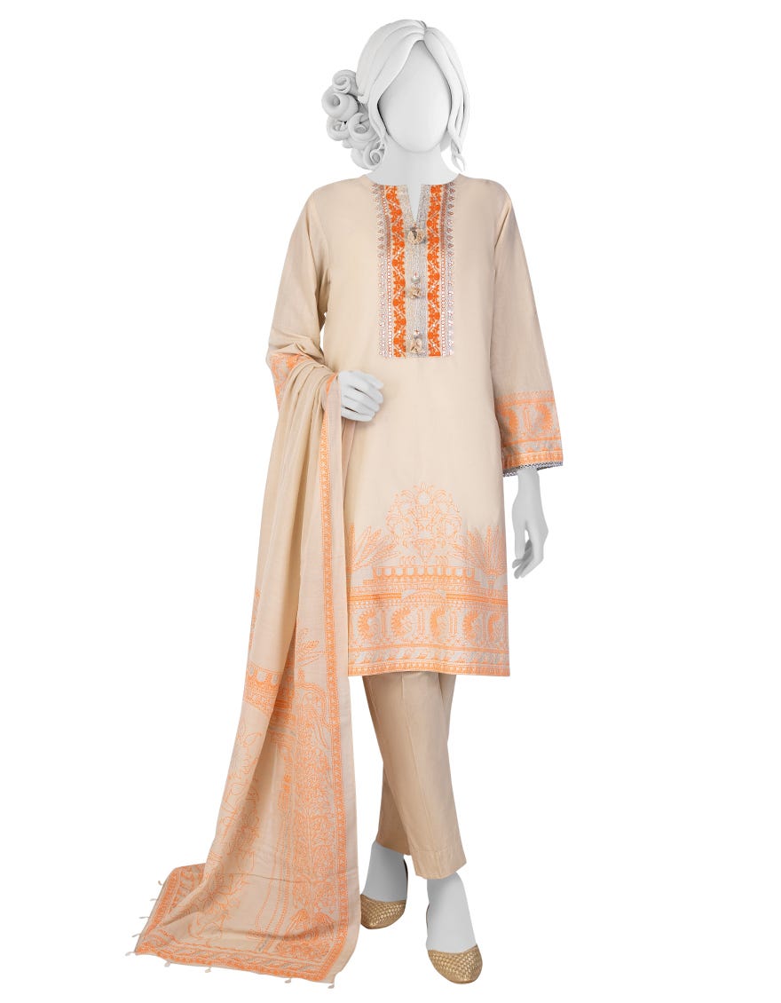Beige Lawn Unstitched 3 Piece Dress | Jlawn-S-23-060