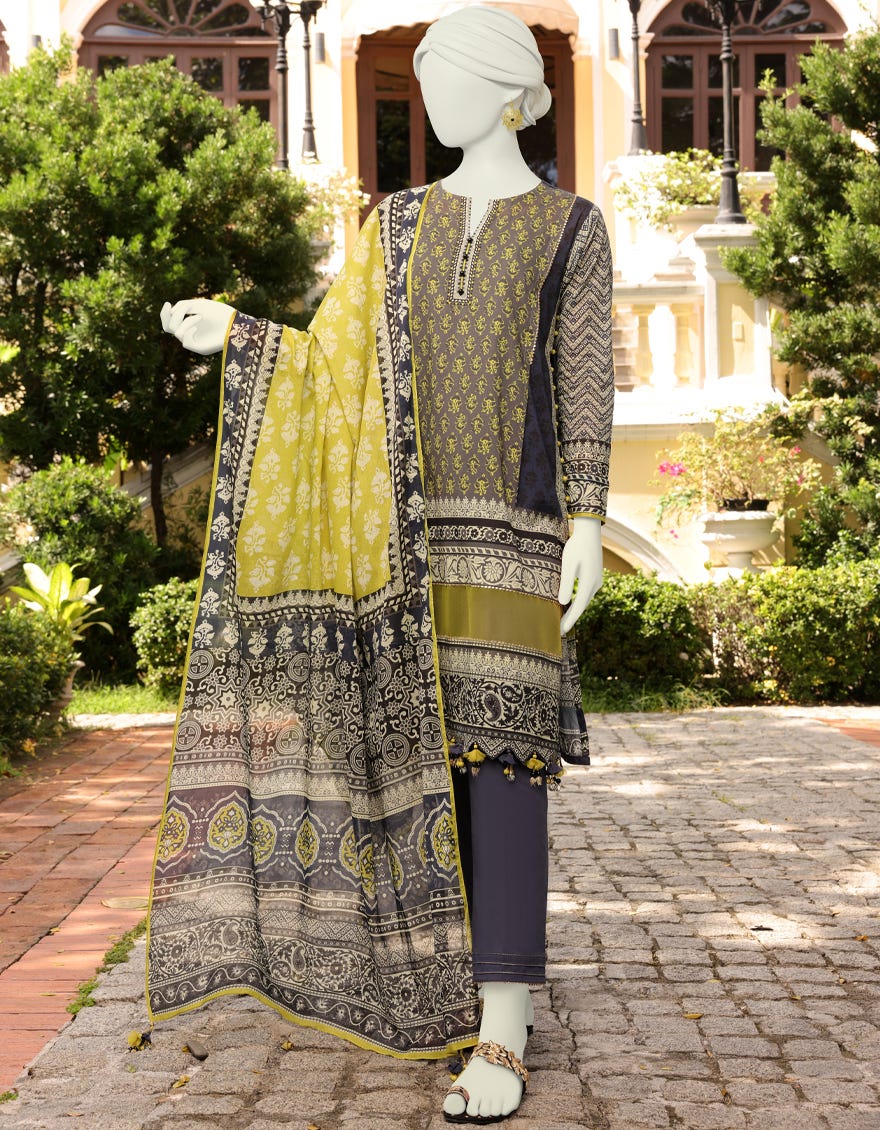 Multicolor Lawn Unstitched 3 Piece Dress | Jlawn-S-23-071