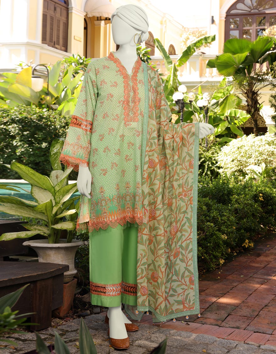 Green Lawn Unstitched 3 Piece Dress | Jlawn-S-23-074 Bloom