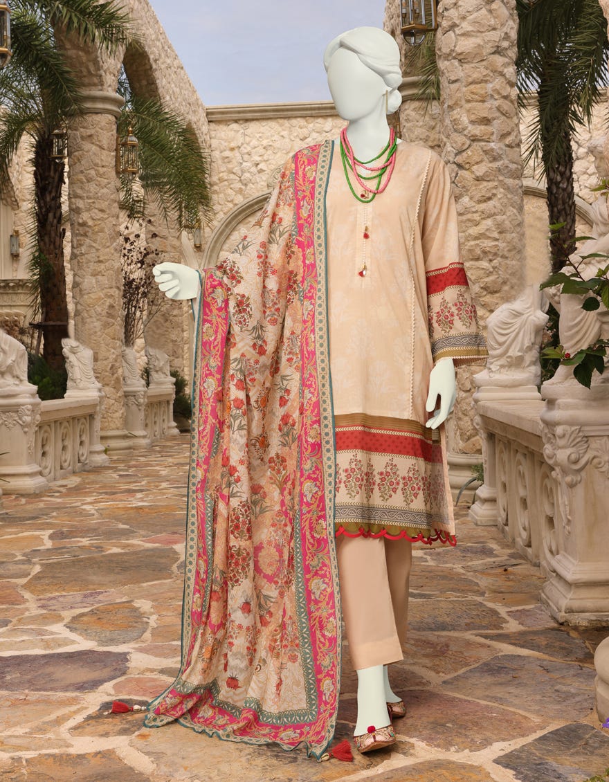 Beige Lawn Unstitched 3 Piece Dress | Jlawn-S-23-085