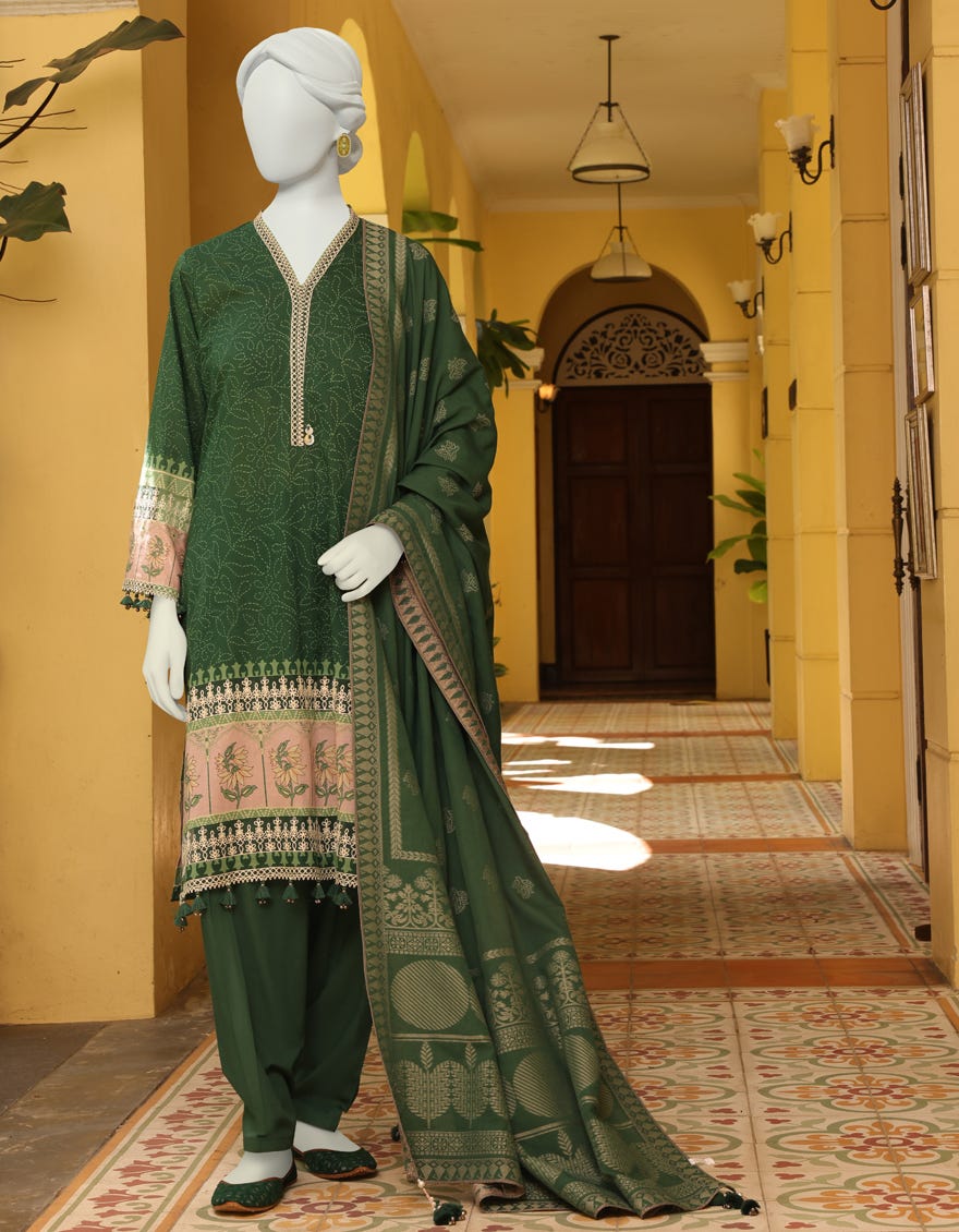 Green Lawn Unstitched 3 Piece Dress | Jlawn-S-23-090 Talat