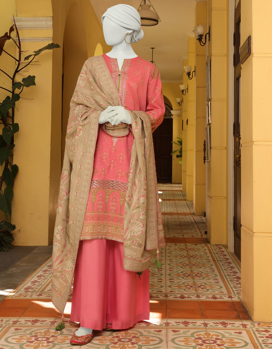 Pink Lawn Unstitched 3 Piece Dress | Jlawn-S-23-091 Dusty