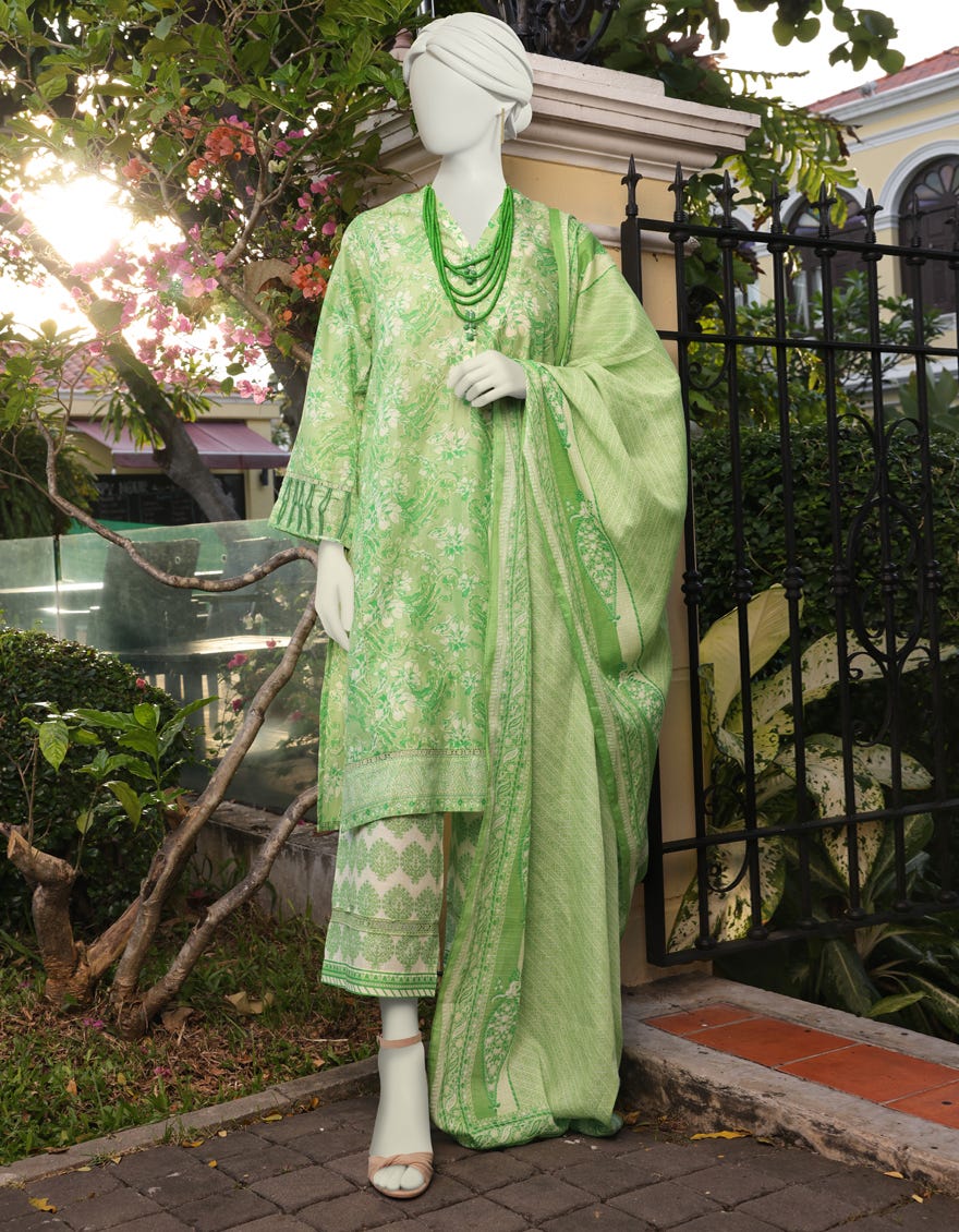 Green Lawn Unstitched 3 Piece Dress | Jlawn-S-23-095 Bahar