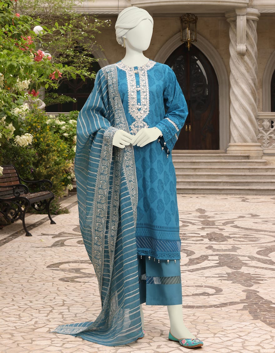 Blue Lawn Unstitched 3 Piece Dress | Jlawn-S-23-099 Zoe