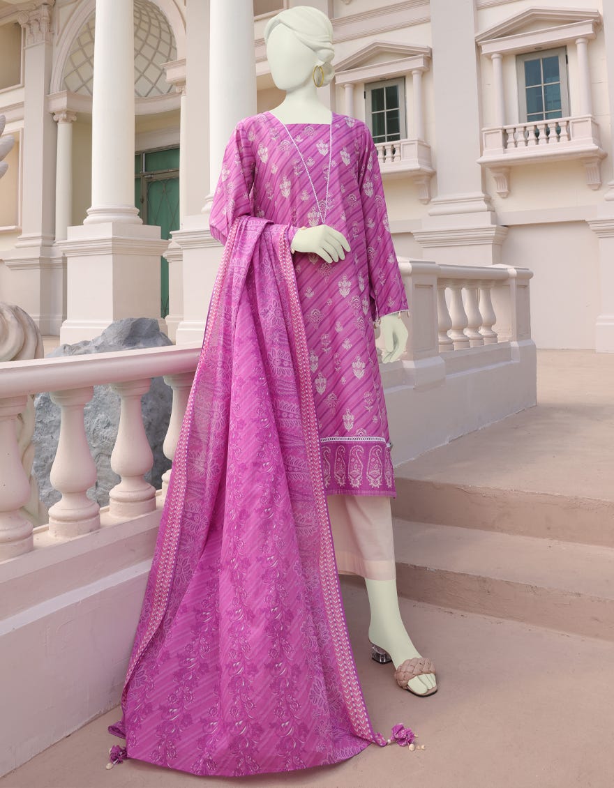Pink-Purple Lawn Unstitched 2 Piece Dress | Jlawn-S-Jds-23-1012