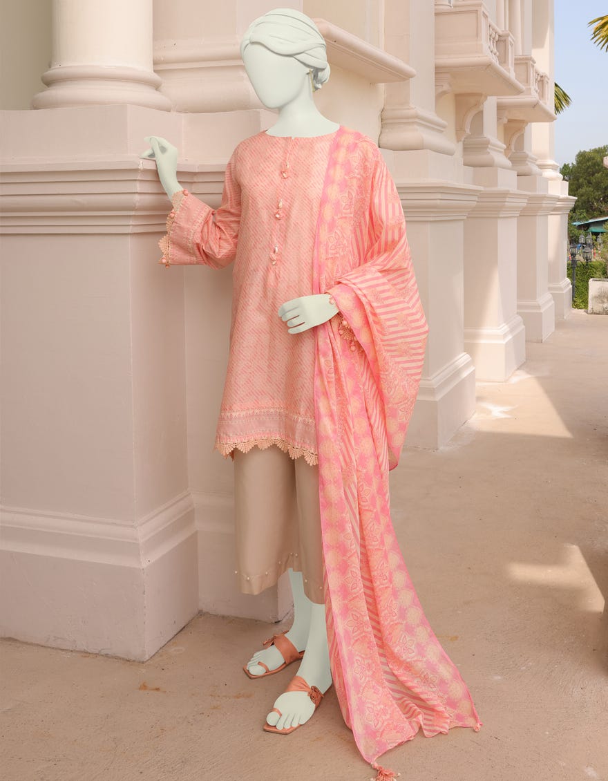Peach Lawn Unstitched 2 Piece Dress | Jlawn-S-Jds-23-1015