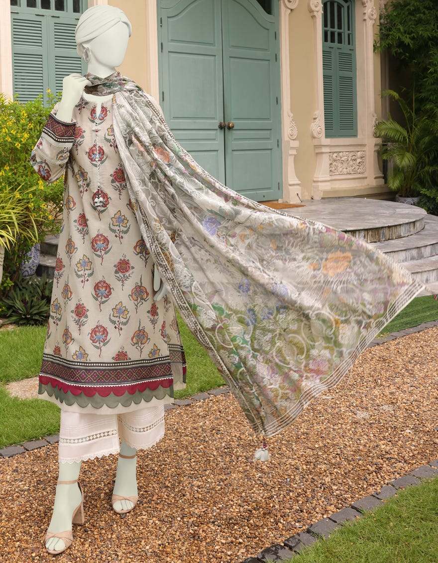 Green Lawn Unstitched 2 Piece Dress | Jlawn-S-Jds-23-1030 Feham