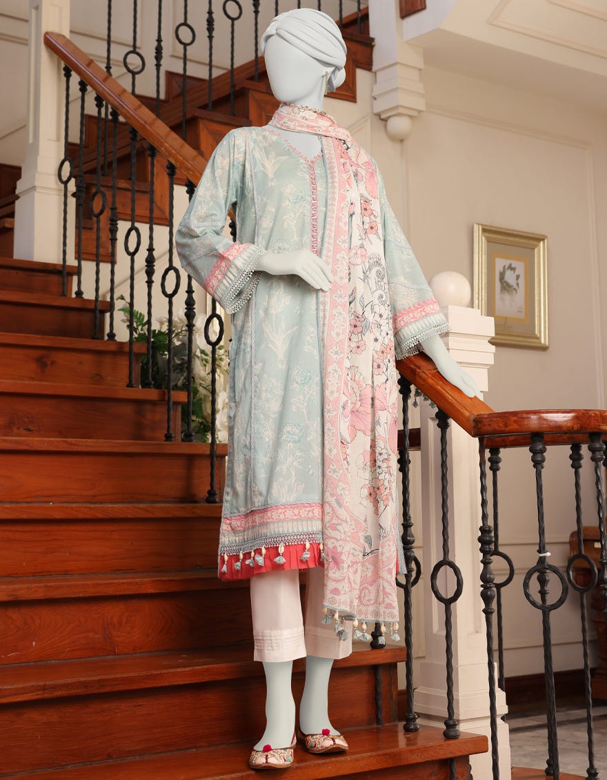 Multicolor Lawn Unstitched 2 Piece Dress | Jlawn-S-Jds-23-1045 Pink Drizzle