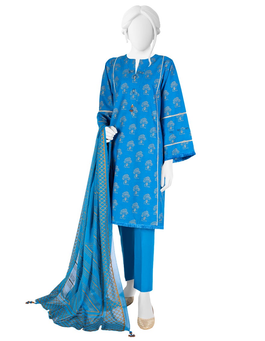 Blue Lawn Unstitched 2 Piece Dress | Jlawn-S-Jds-23-1053