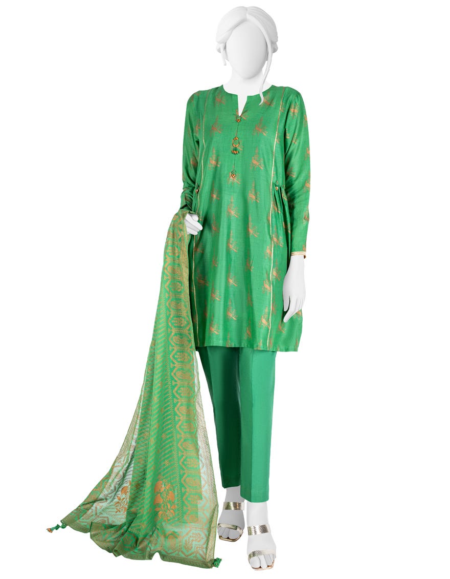 Green Lawn Unstitched 2 Piece Dress | Jlawn-S-Jds-23-1054