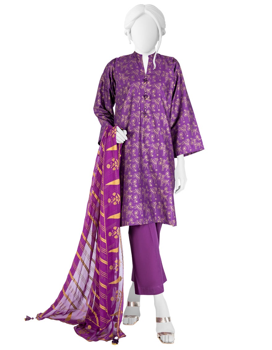 Purple Lawn Unstitched 2 Piece Dress | Jlawn-S-Jds-23-1056