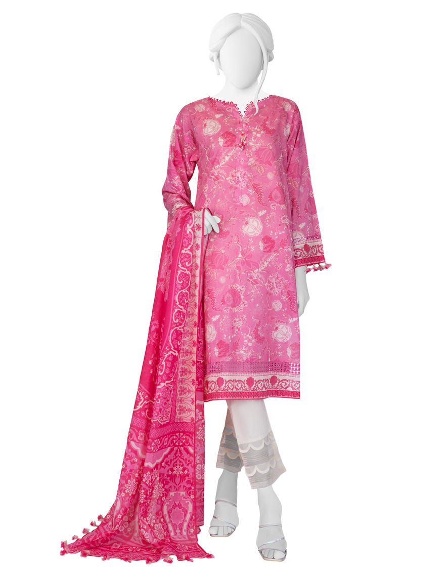 Pink Lawn Unstitched 2 Piece Dress | Jlawn-S-Jds-23-1067