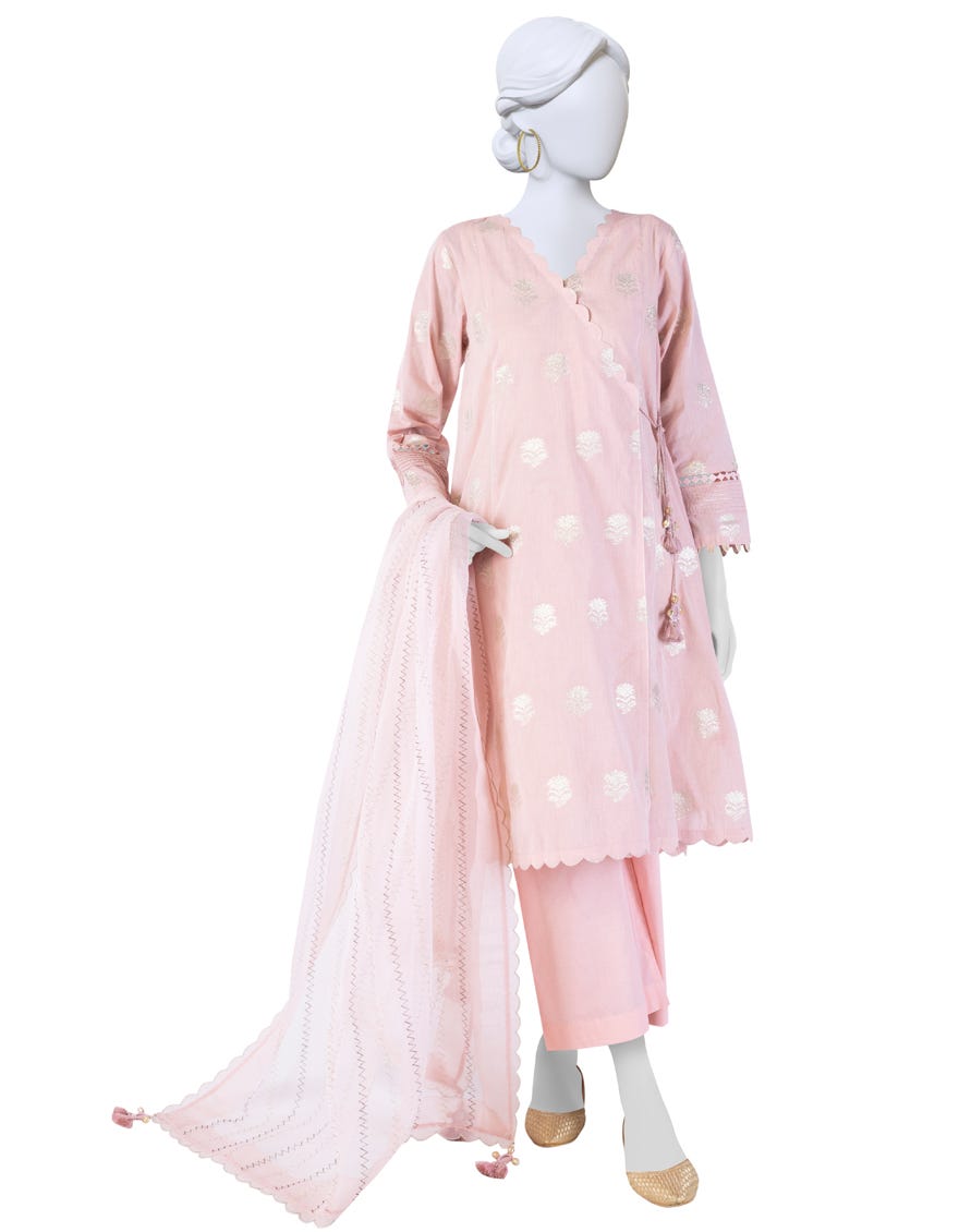 Light Pink Lawn Unstitched 2 Piece Dress | Jlawn-S-Jds-23-1076