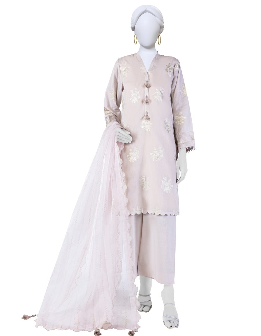 Light Pink Lawn Unstitched 2 Piece Dress | Jlawn-S-Jds-23-1077
