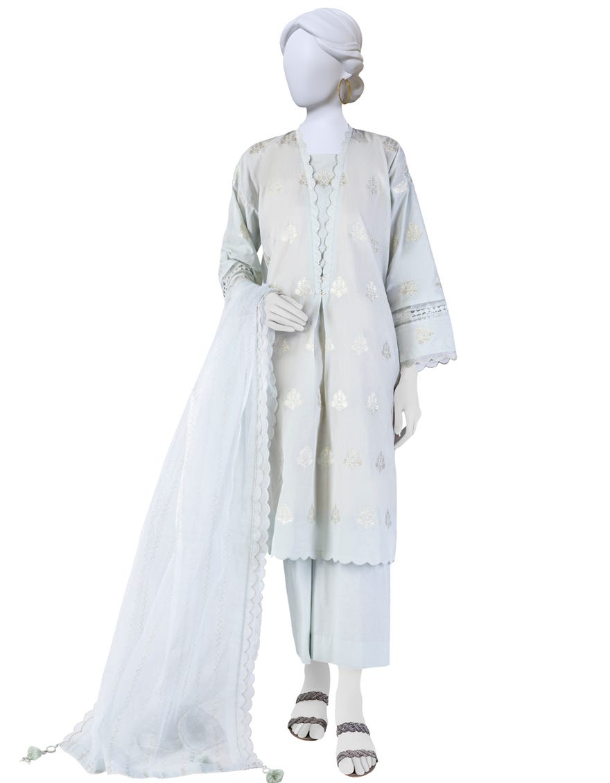 Sky Blue Lawn Unstitched 2 Piece Dress | Jlawn-S-Jds-23-1078