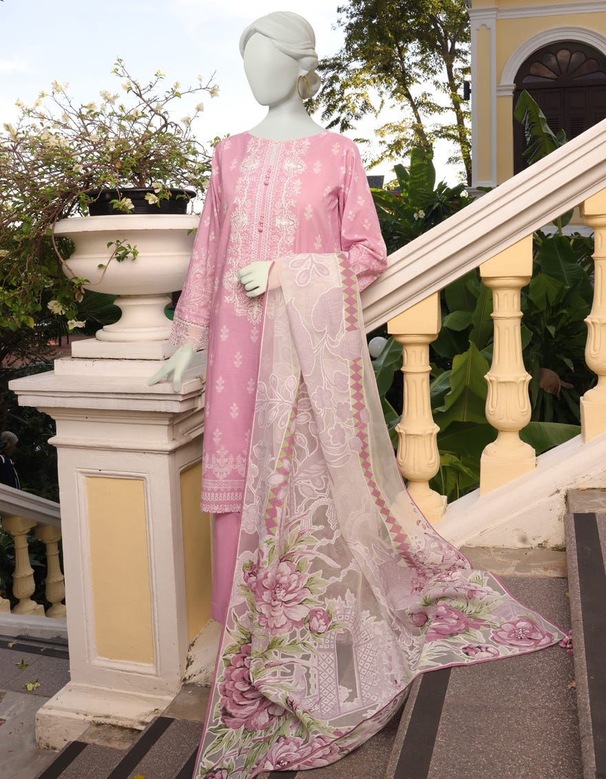 Pink Lawn Unstitched 3 Piece Dress | Jlawn-S-23-107 Chantilly