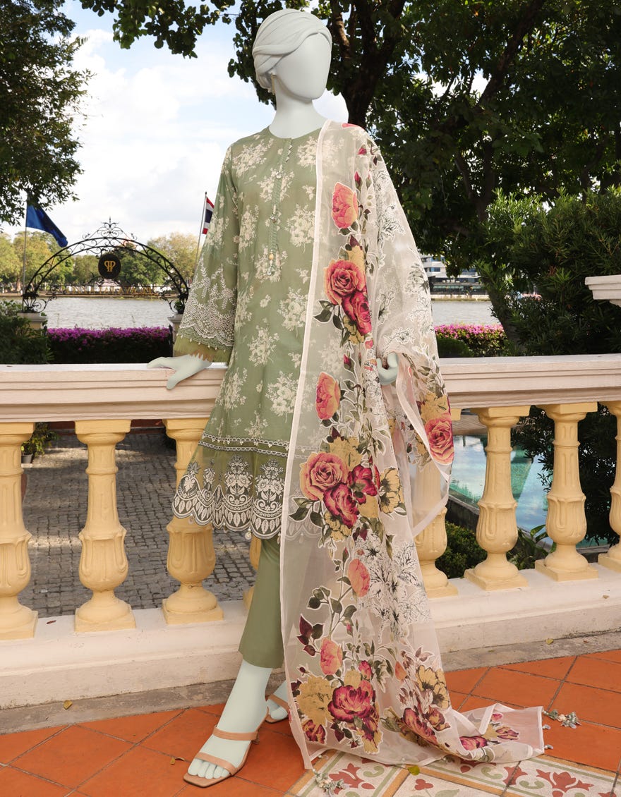 Green Lawn Unstitched 3 Piece Dress | Jlawn-S-23-108 Elodie