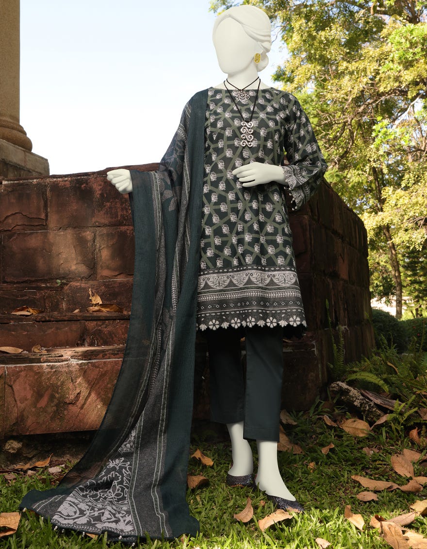 Green Lawn Unstitched 3 Piece Dress | Jlawn-S-23-112 Trulyethnic