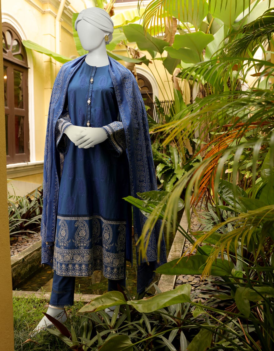 Blue Lawn Unstitched 3 Piece Dress | Jlawn-S-23-115 Rasee