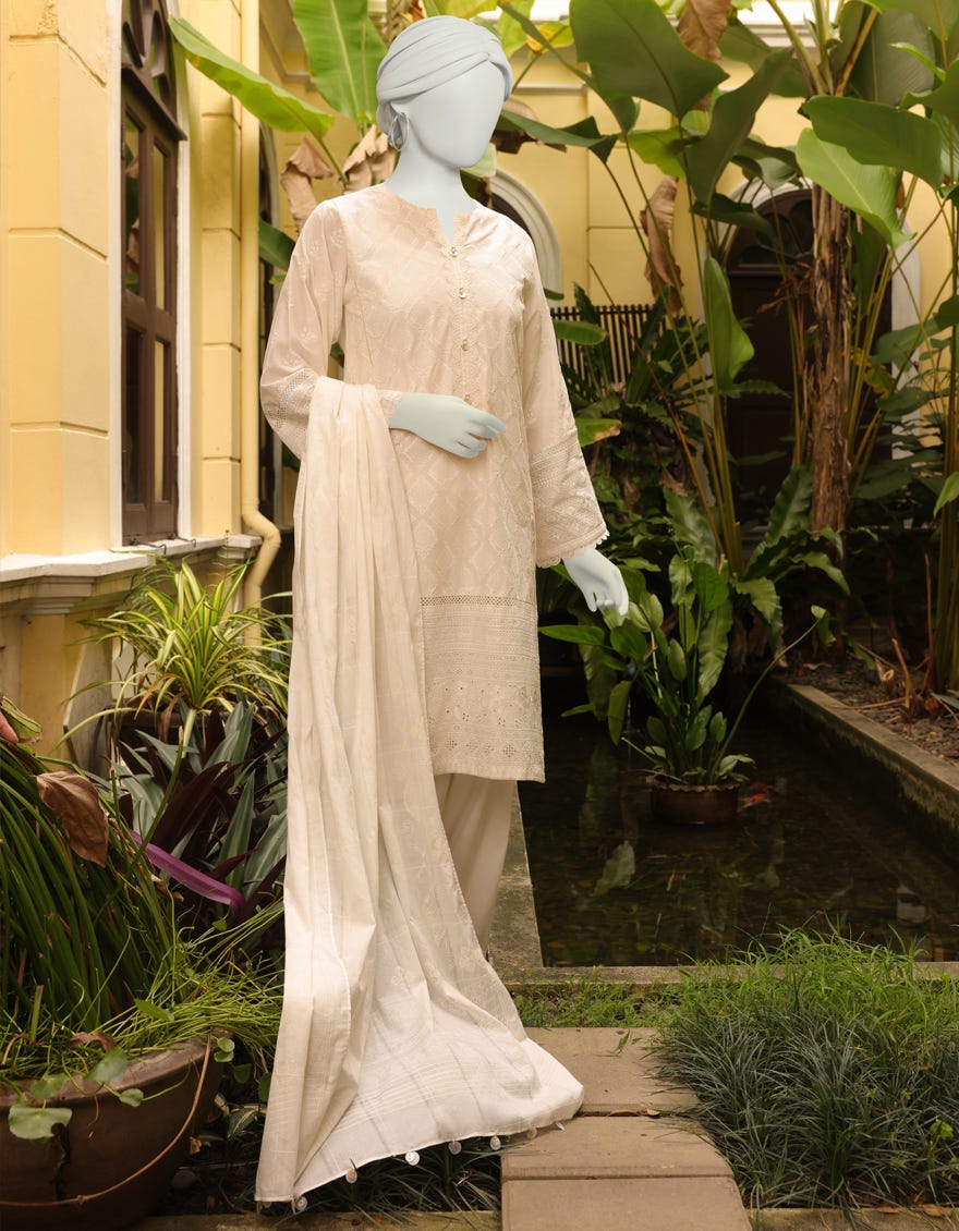 White Lawn Unstitched 3 Piece Dress | Jlawn-S-23-117 Isla