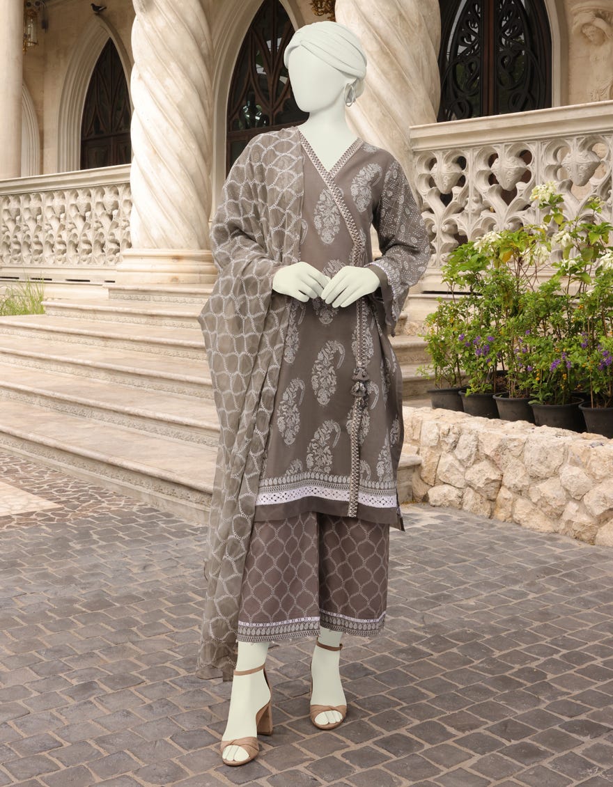 Grey Lawn Unstitched 3 Piece Dress | Jlawn-S-23-118 Charkoal