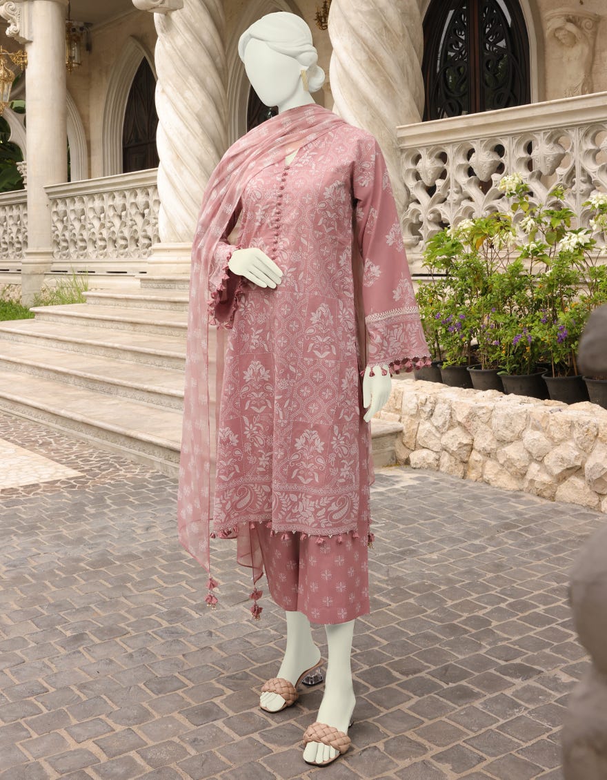 Peach Lawn Unstitched 3 Piece Dress | Jlawn-S-23-120 Peachken