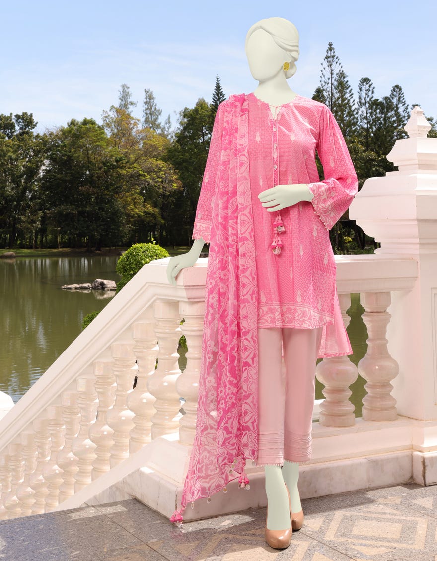 Pink Lawn Unstitched 3 Piece Dress | Jlawn-S-23-129