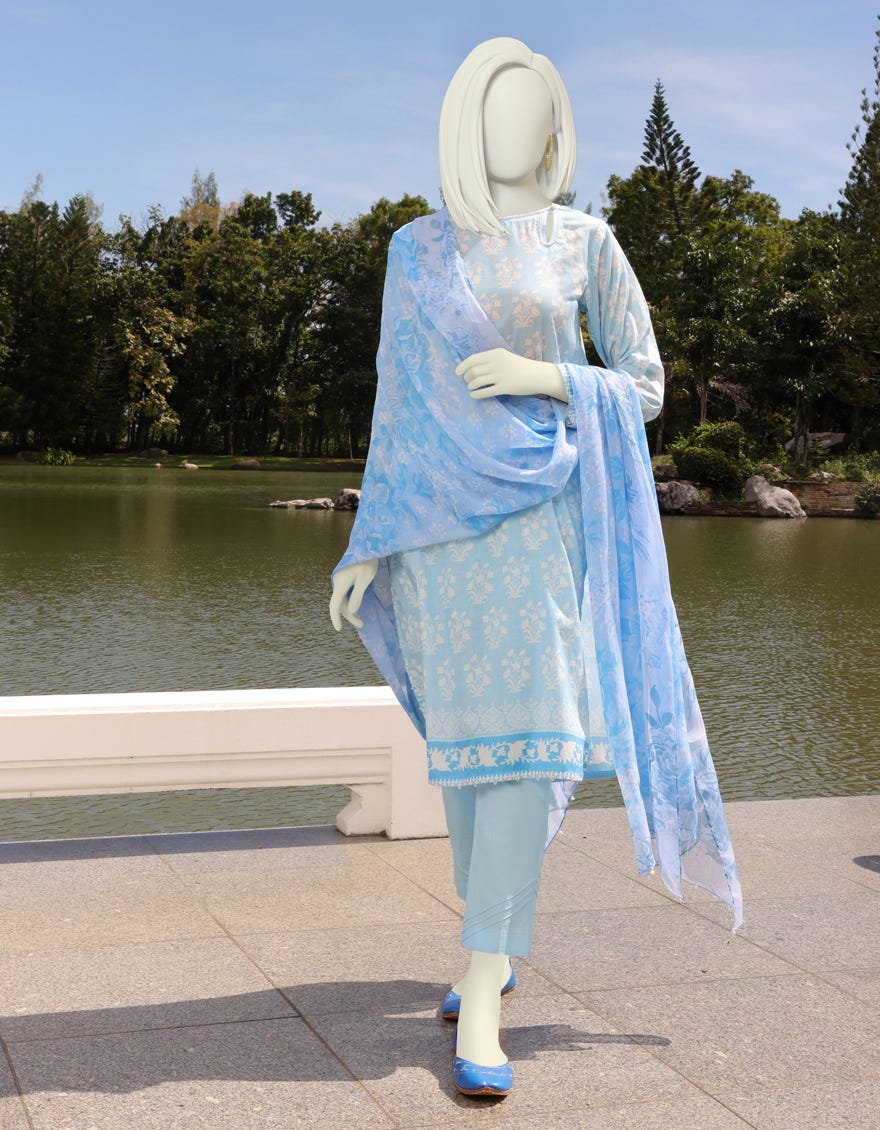 Sky Blue Lawn Unstitched 3 Piece Dress | Jlawn-S-23-133