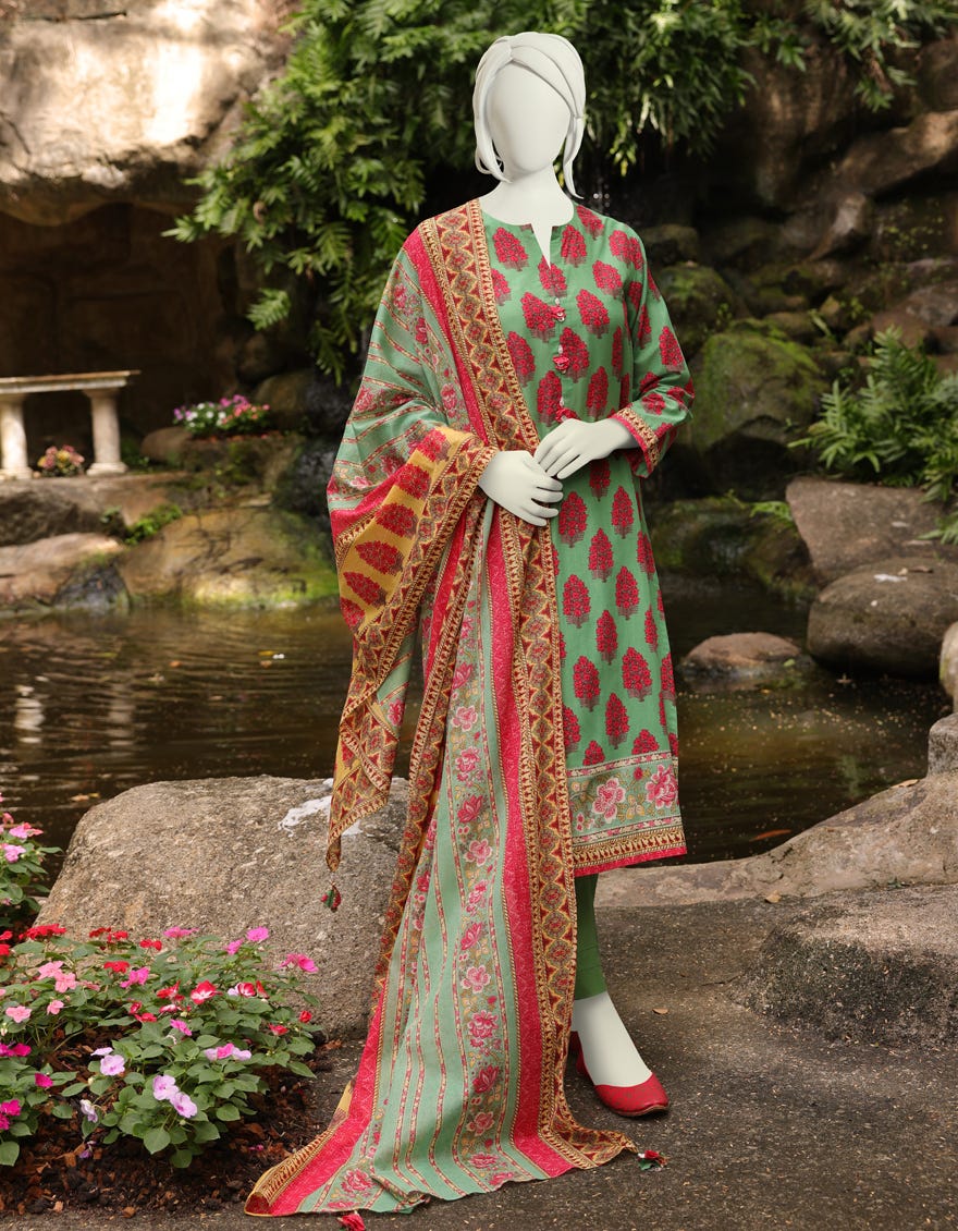 Green Lawn Unstitched 3 Piece Dress | Jlawn-S-23-136