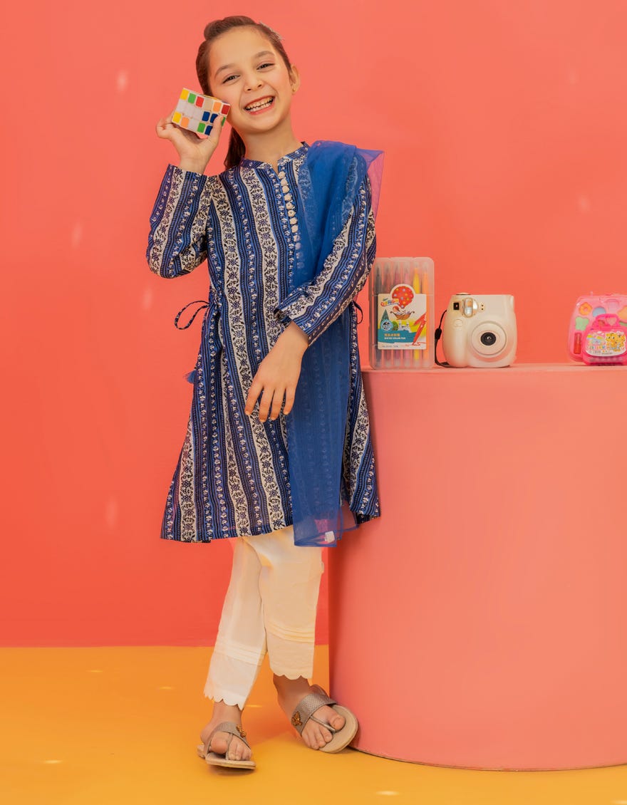 Blue Lawn Girls 3 Piece Stitched | Jgkl-S-23-1504