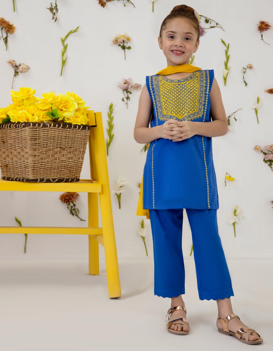 Blue Lawn Girls 3 Piece Stitched | Jgkl-S-23-1512