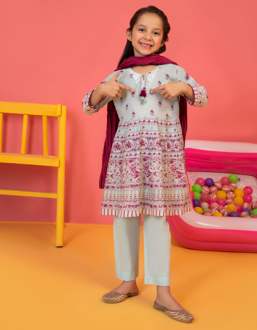 Blue Lawn Girls 3 Piece Stitched | Jgkl-S-23-1514