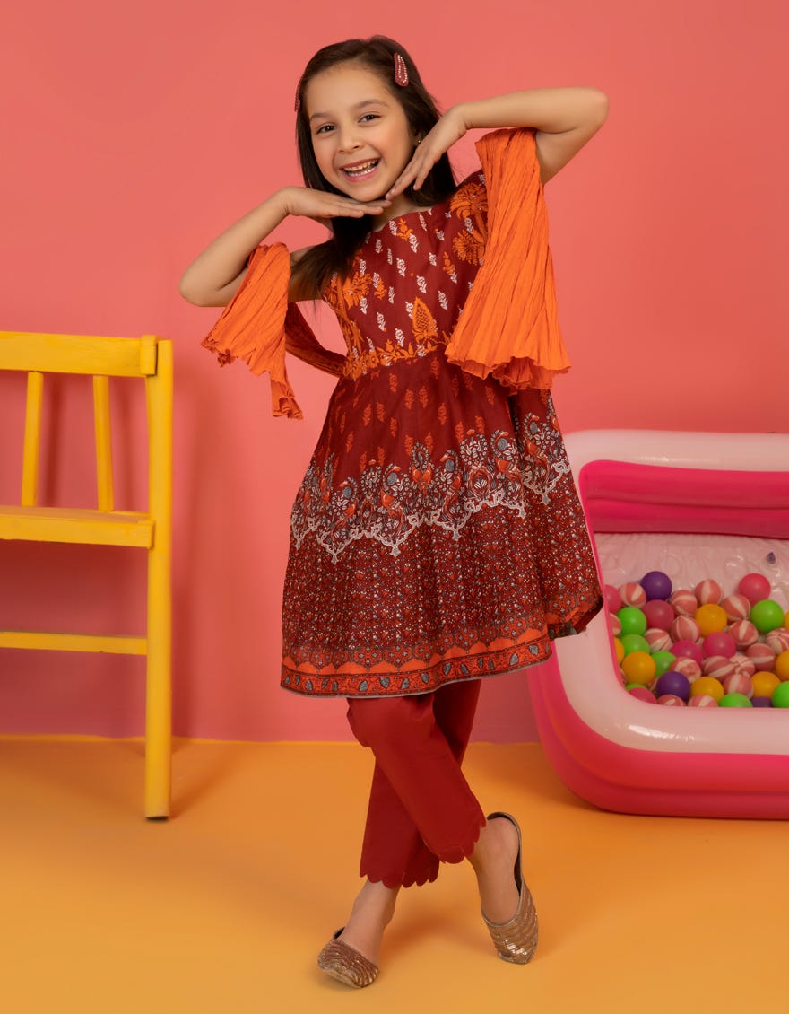Red Lawn Girls 3 Piece Stitched | Jgkl-S-23-1515 Fb
