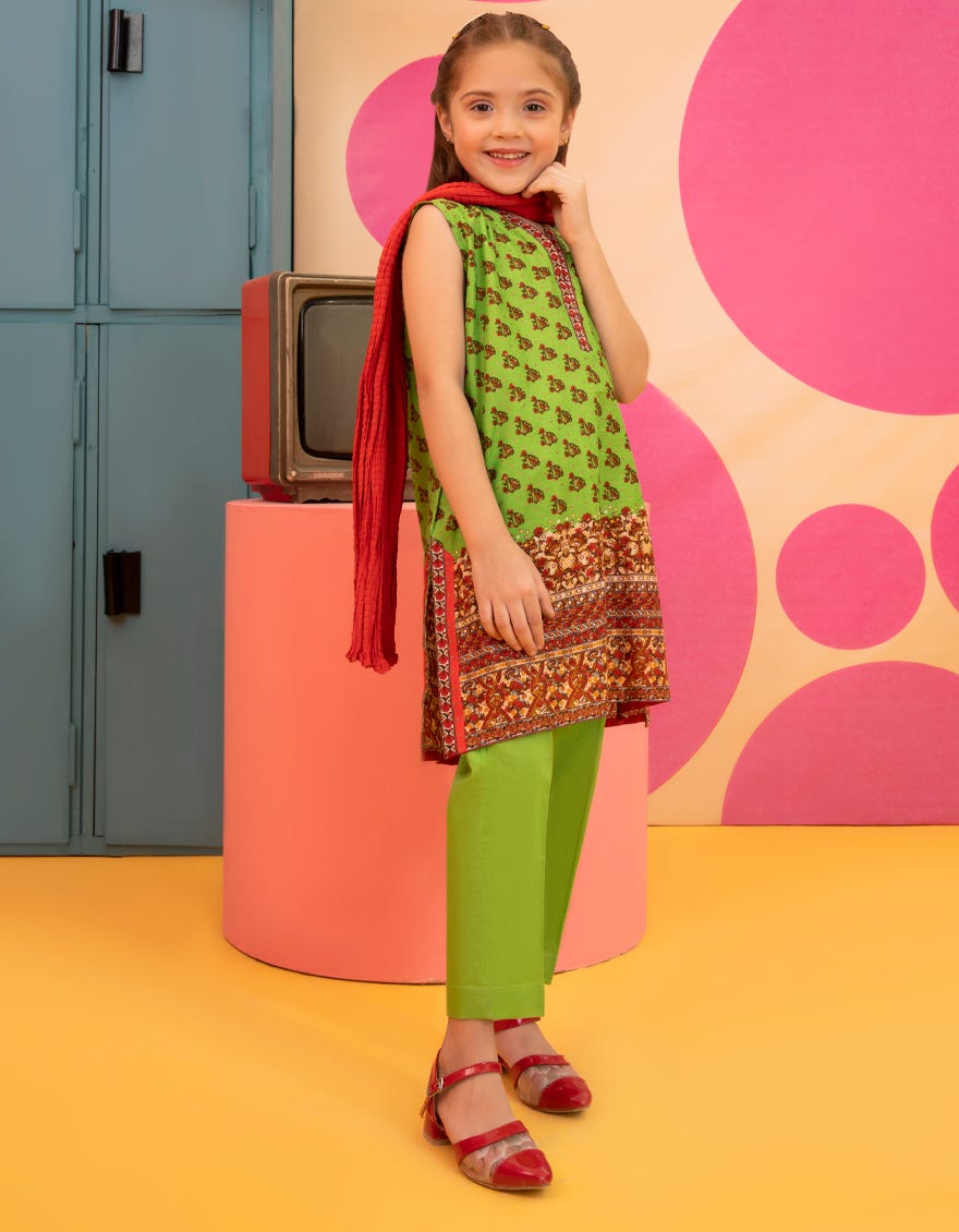 Green Lawn Girls 3 Piece Stitched | Jgkl-S-23-1519
