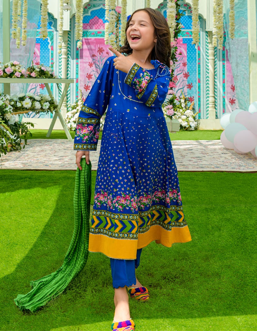 Blue Lawn Girls 3 Piece Stitched | Jgkl-S-23-1528