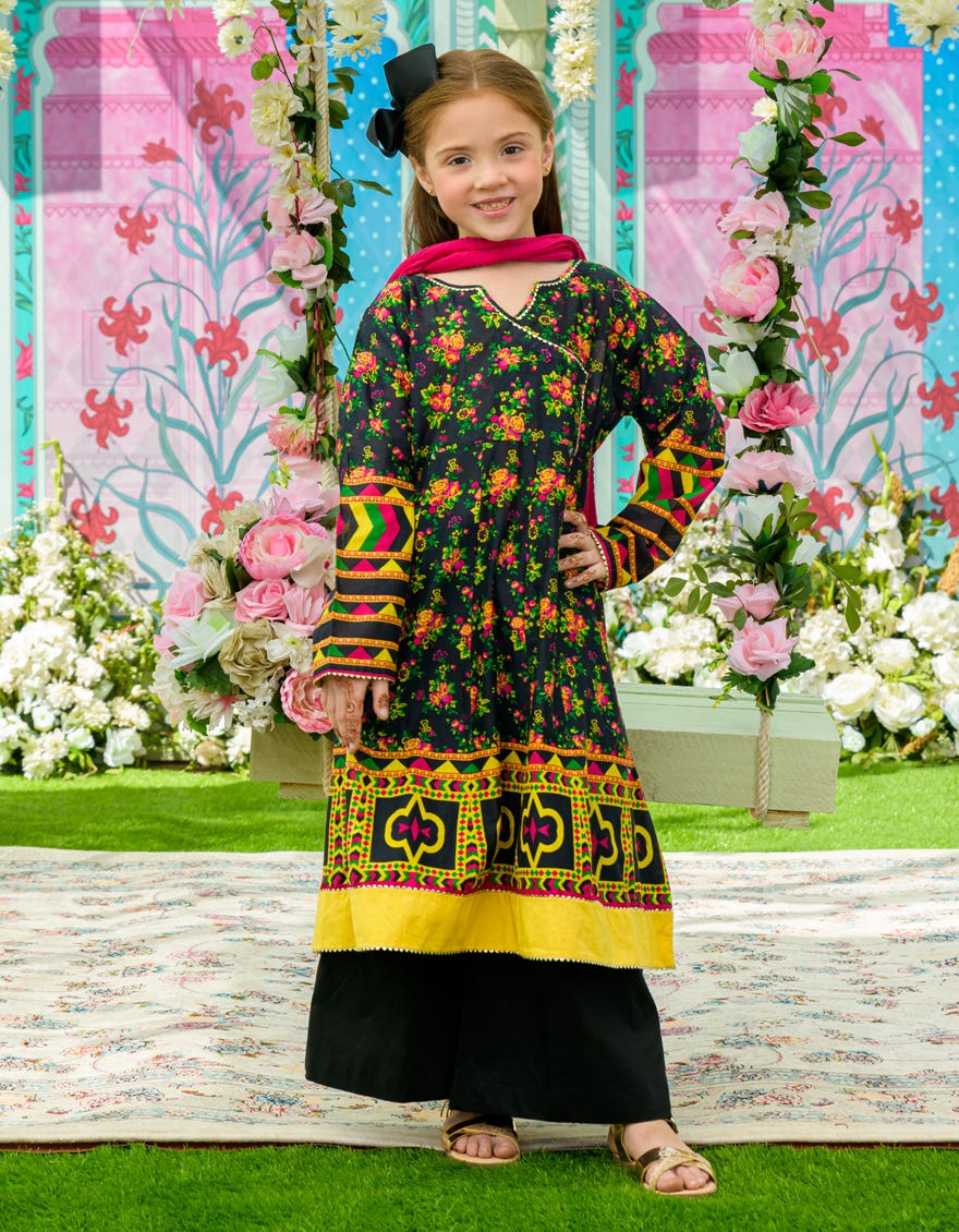 Black Lawn Girls 3 Piece Stitched | Jgkl-S-23-1529