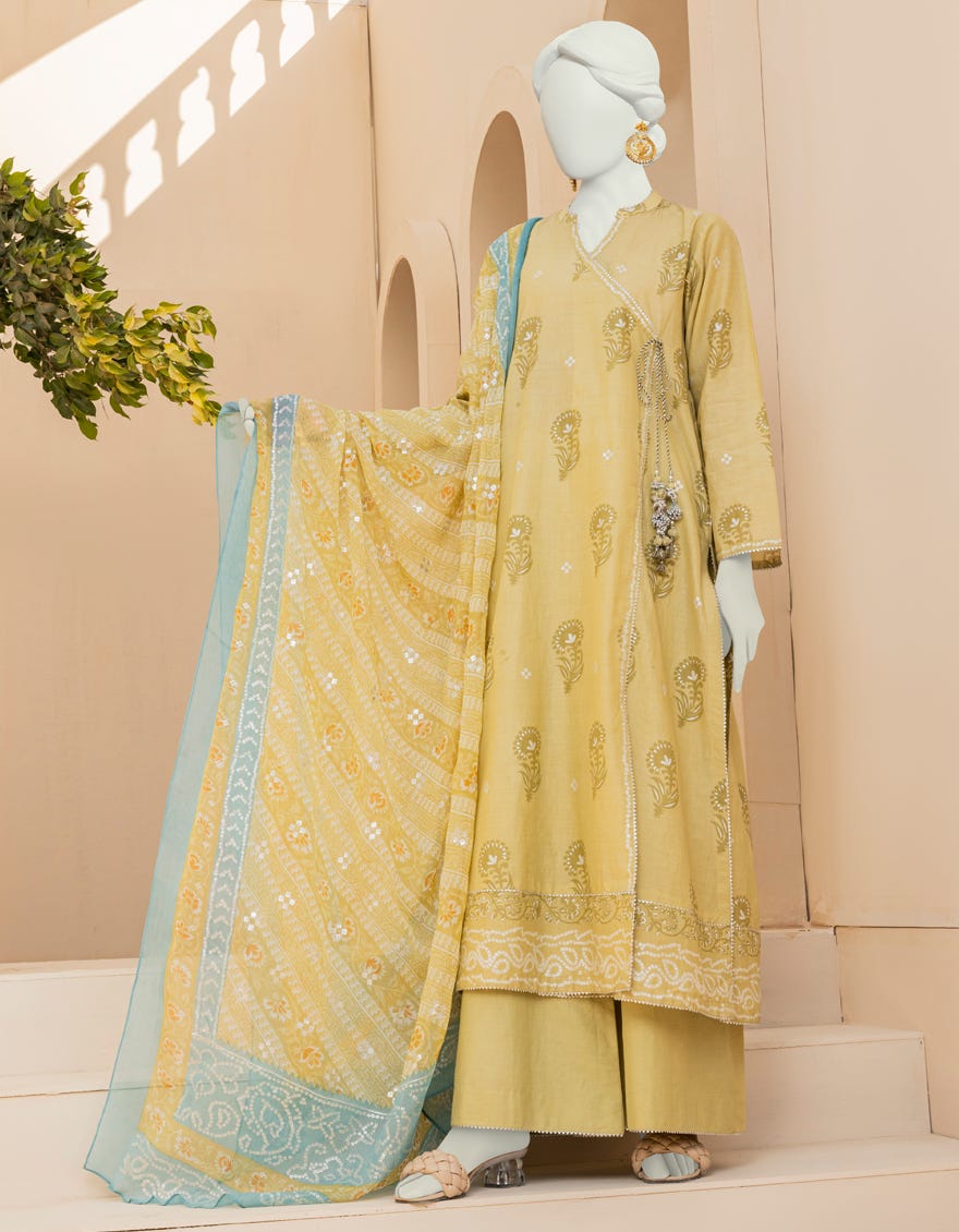 Beige Lawn 3 Piece Stitched Dress | Jlawn-S-23-152