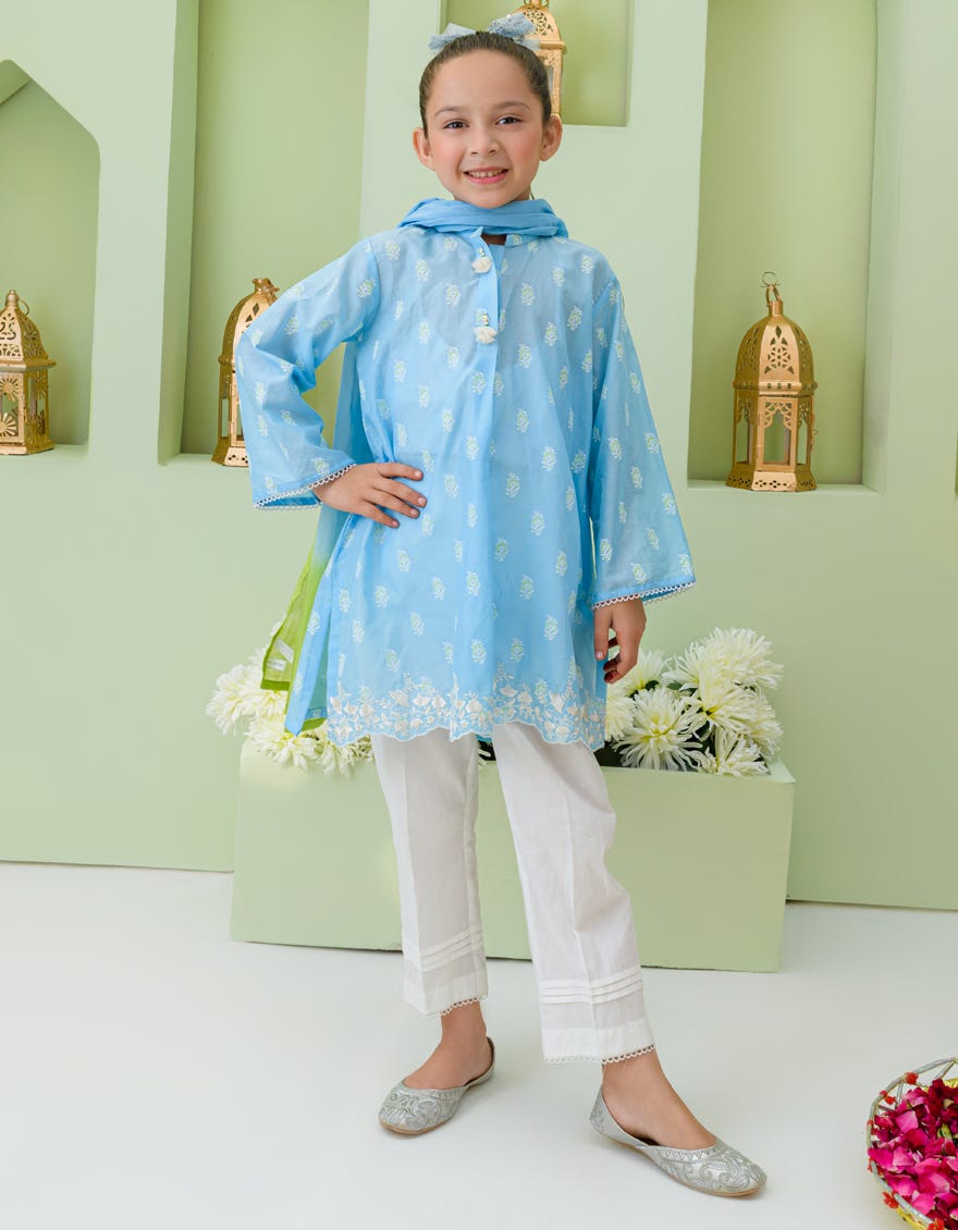 Blue Lawn Girls 3 Piece Stitched | Jgkl-S-23-1544