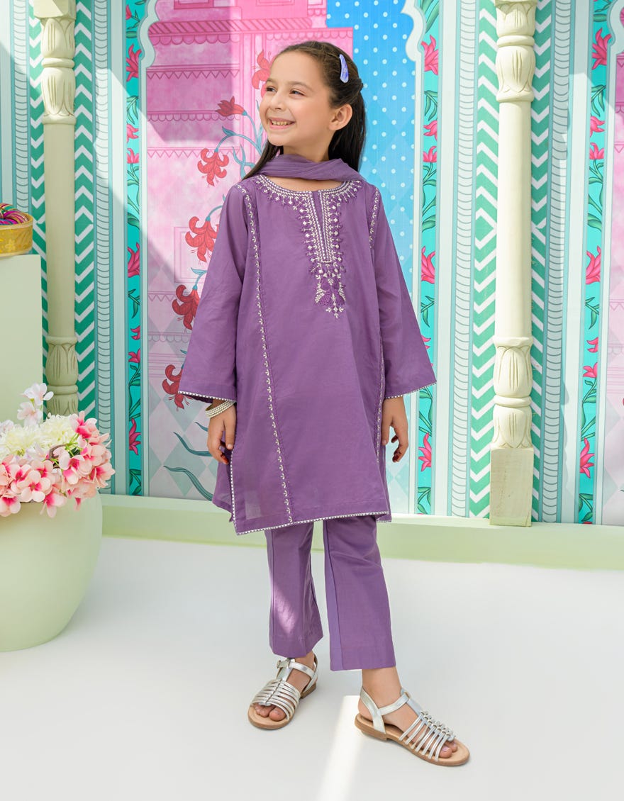Purple Lawn Girls 3 Piece Stitched | Jgkl-S-23-1552