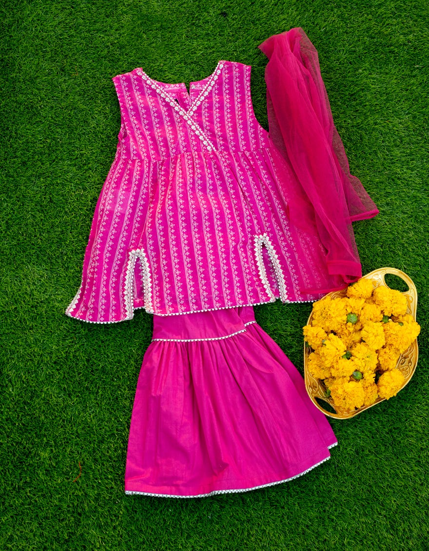 Pink Lawn Infant Girl Stitched | Jik-S-Jgkl-23-1563