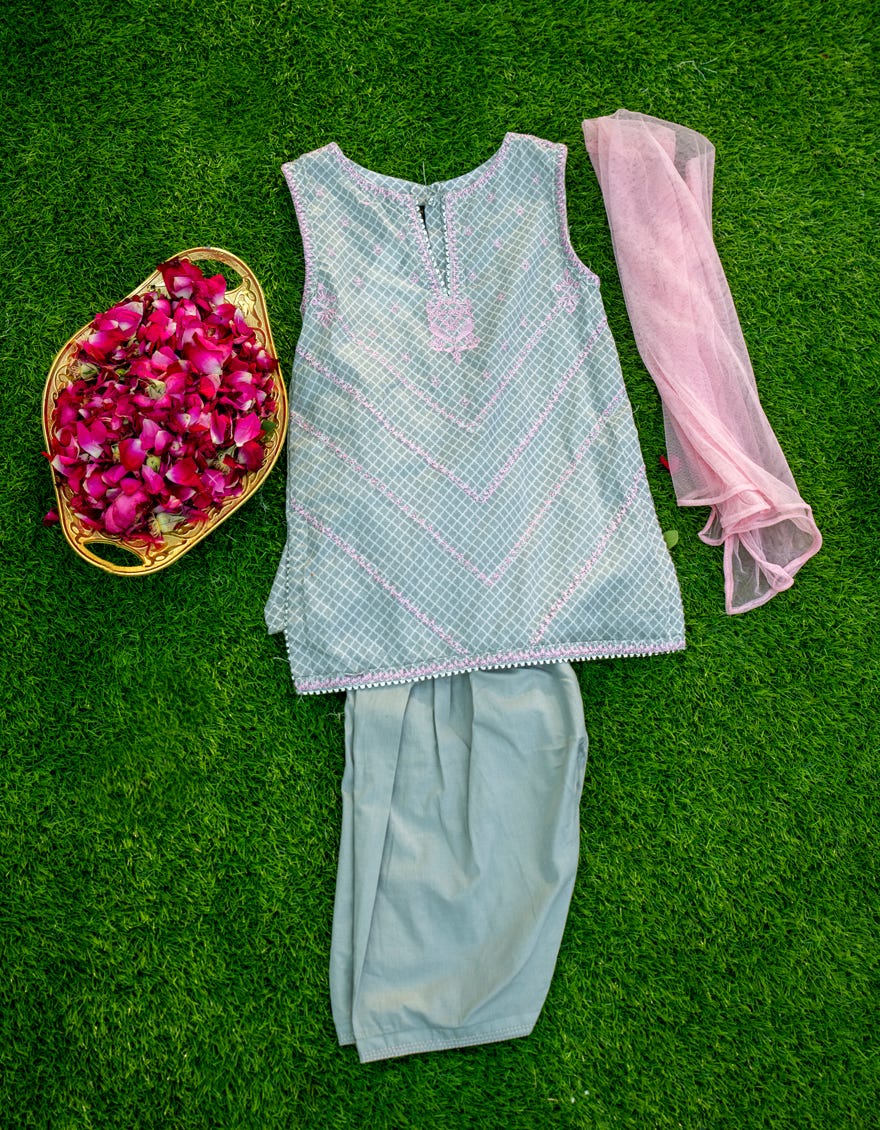 Grey Lawn Infant Girl Stitched | Jgkl-S-23-1566