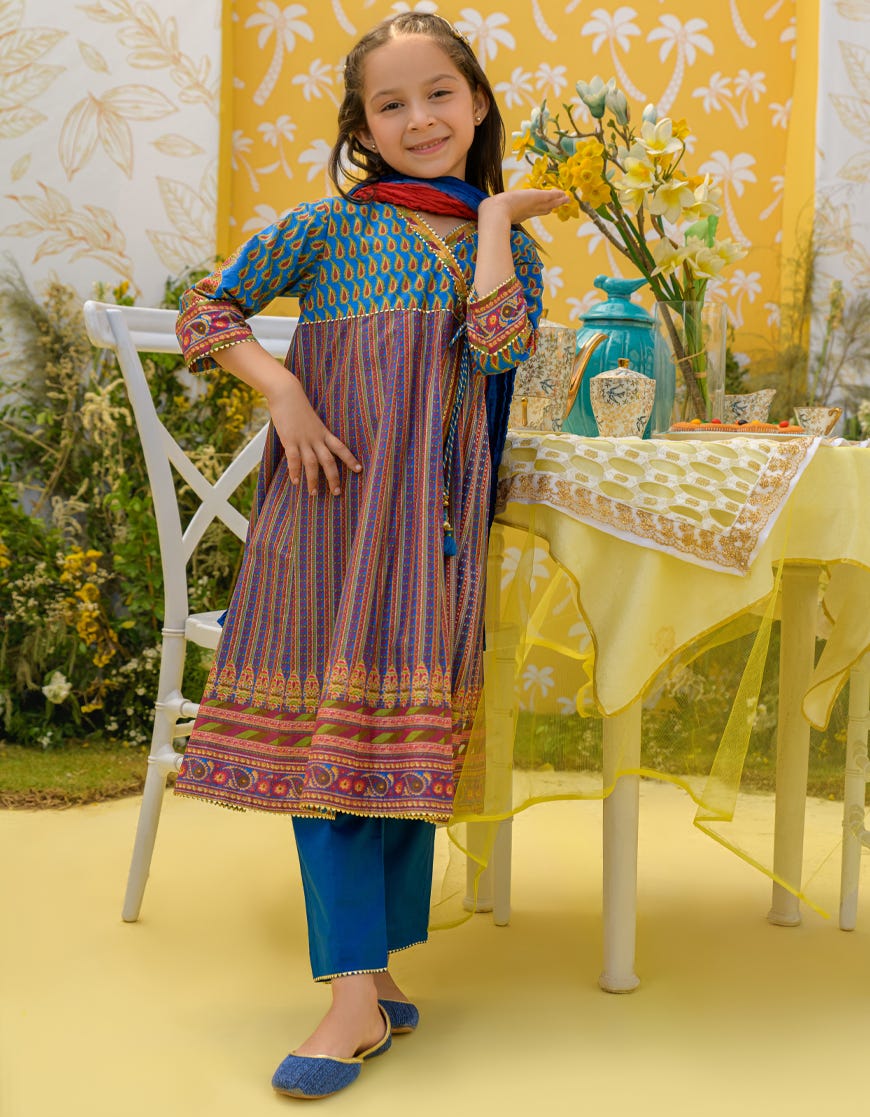 Blue Lawn Girls 3 Piece Stitched | Jgkl-S-23-1579