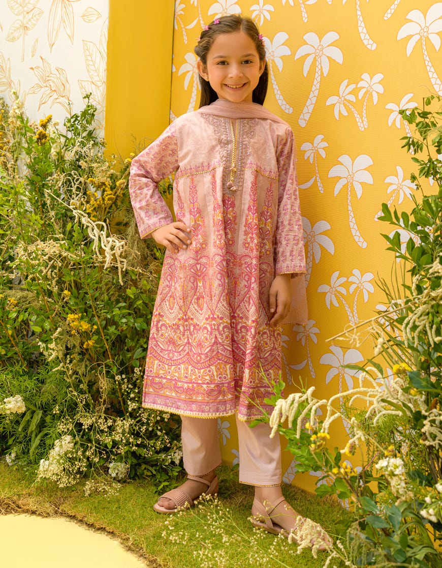 Pink Lawn Girls 3 Piece Stitched | Jgkl-S-23-1581
