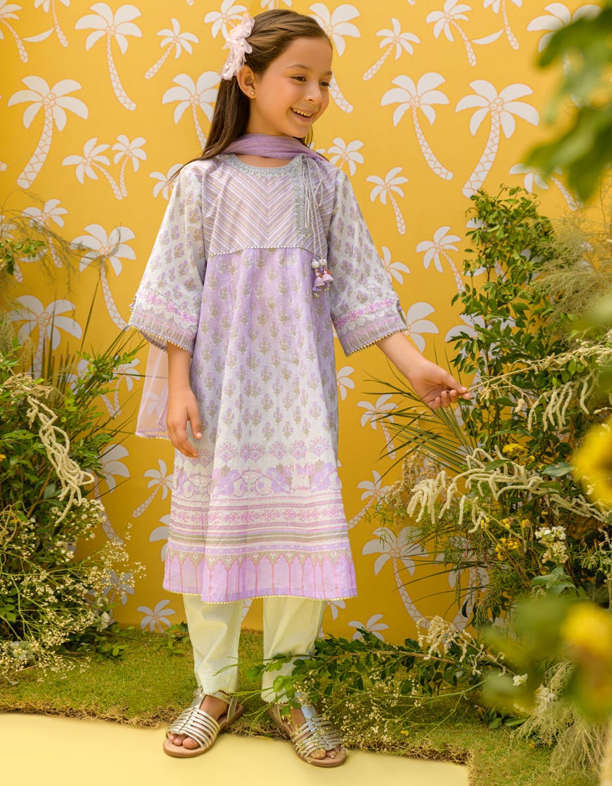 Light Grey Lawn Girls 3 Piece Stitched | Jgkl-S-23-1582