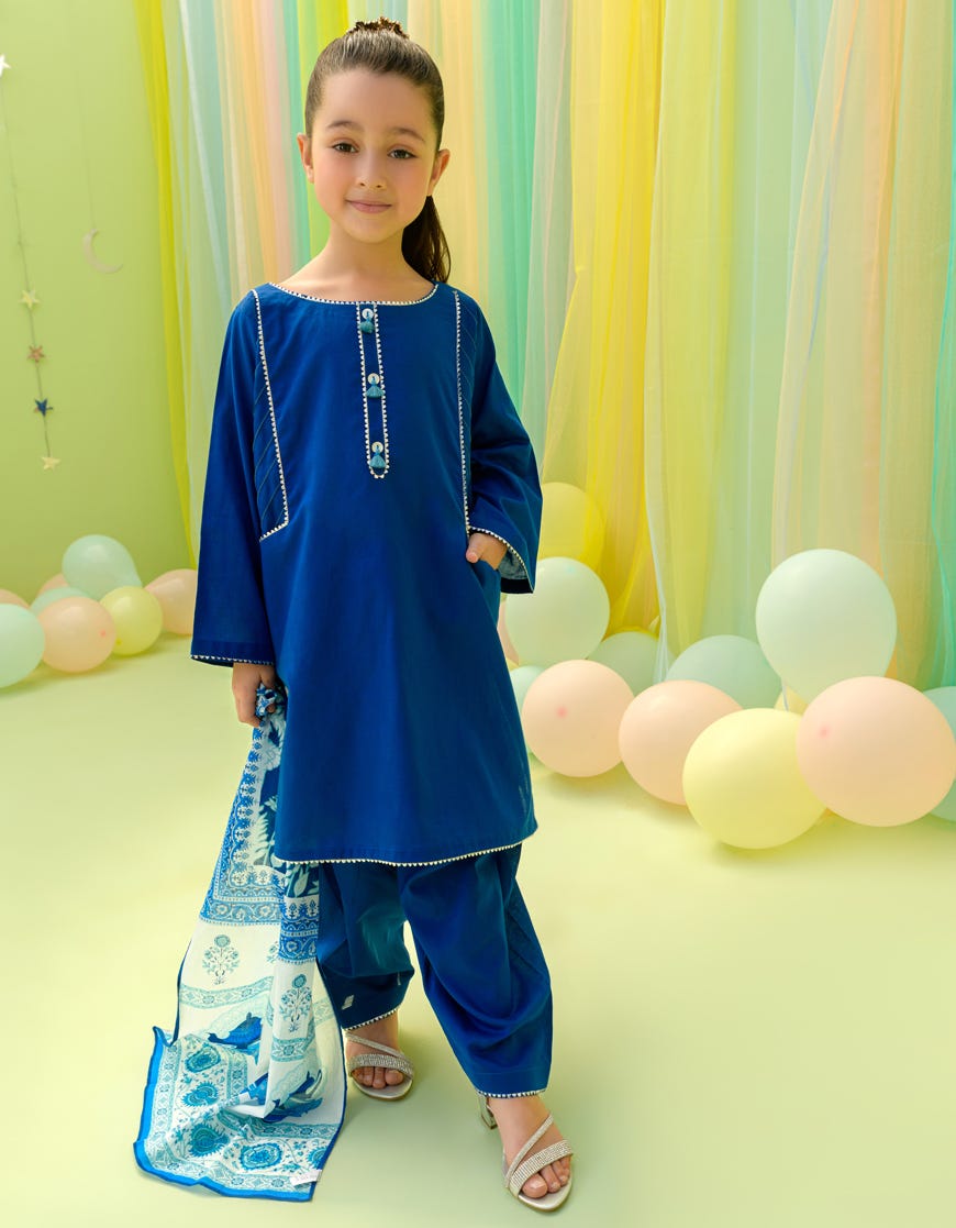 Blue Lawn Girls 3 Piece Stitched | Jgkl-S-23-1585